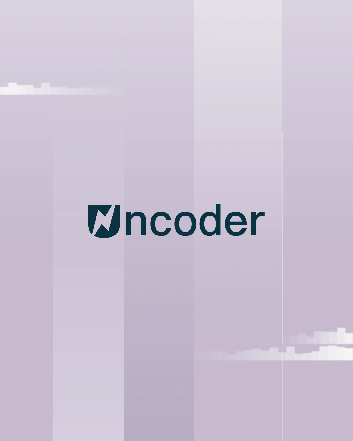 Urmi logo on lavender pixel artwork
