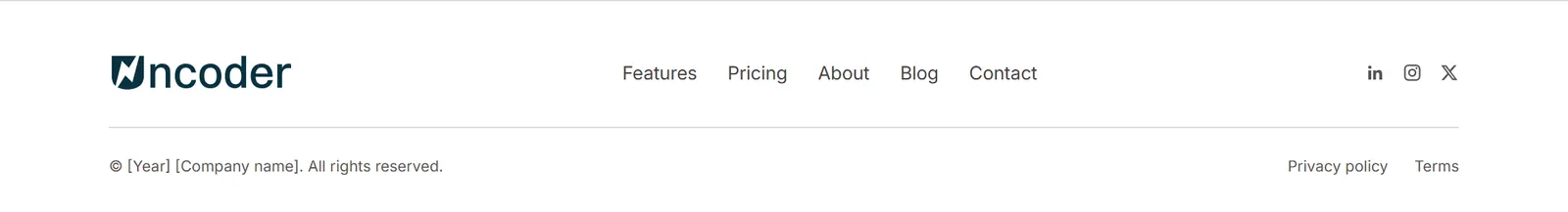 Preview of the “Simple, light” section pattern with its placeholder content